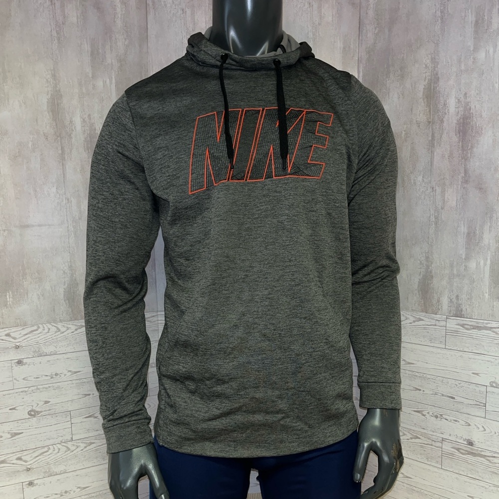 Nike Men's Charcoal Hoodie with Red Accents